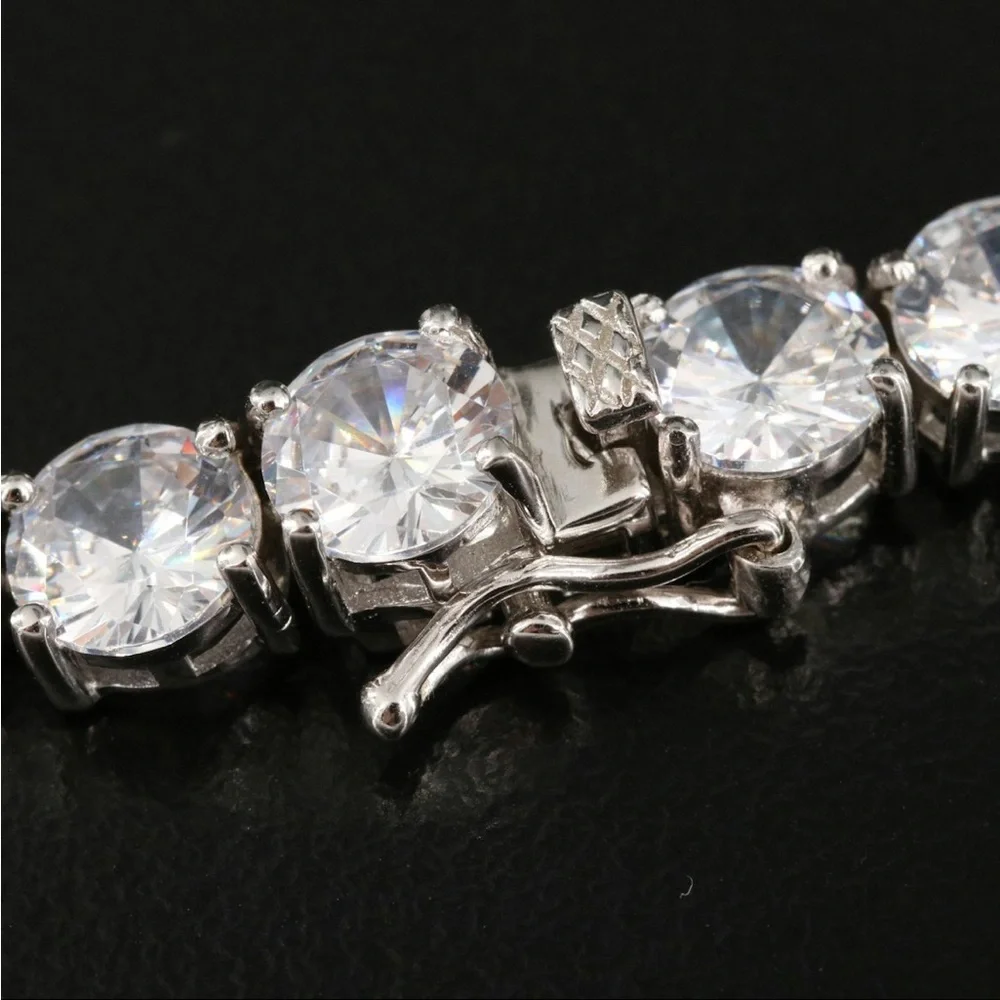 Sterling Silver Necklace with Cubic Zirconia - Picture 7 of 9